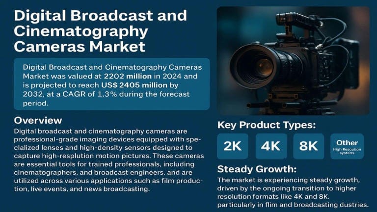 Digital Broadcast and Cinematography Cameras Market: Demand Trends, Applications, and Opportunities 2032 Digital Broadcast and Cinematography Cameras Market: Demand Trends, Applications, and Opportunities 2032